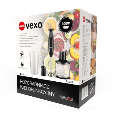 Мультифункціональний занурювальний блендер-подрібнювач, набір-міксер Eldom BL240, чорний