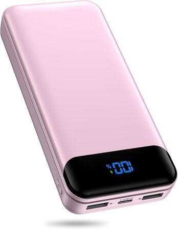 Enerwow Power Bank 27000mAh: Швидка зарядка 30W PD, Digital Display, USB-C, Рожевий | Powerbank для iPhone 15/14/13/12 Pro Max та інші пристрої