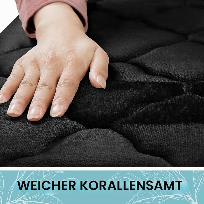 Килимок для ванної кімнати Homaxy з ефектом пам'яті (Memory Foam), протиковзкий, 60x120 см, чорний — м'який, гігроскопічний та легкий у догляді