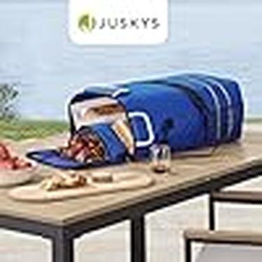 Сумка-візок для покупок Juskys 3в1 з колесами для сходів, складаний тролей 56 л, темно-синій