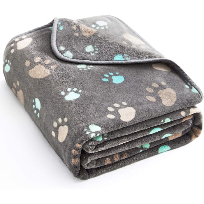 ALLISANDRO® Плед для домашніх тварин: теплий та м'який, 200x150 см, фліс, сірий