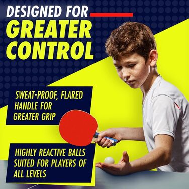 Professional Ping Pong Set with Paddles, Balls, Net & Case - Table Tennis Equipment
