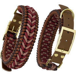 FairPaw Dog Collar Wide Paracord - Sustainable & Handmade - Wide Dog Collar for Large Dogs - Braided Dog Collars - Adjustable Dog Collar, For Medium & Large Dogs, Red S