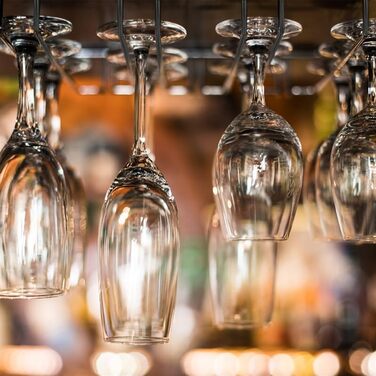 Металевий утримувач для келихів вина (4 шт), 40 см, для бару, кухні, ресторану