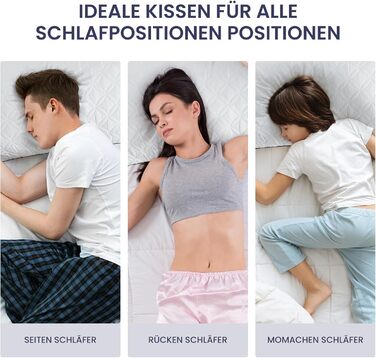 BedStory Pillow 40x80cm 2-Pack Pillows, Sleeping Pillows made of 2X950g Microfibers, Breathable and Washable Bed Pillows, Ideal for Deep and Restful Sleep, Öko-Tex Certified White Black 40x80 (2-Pack)