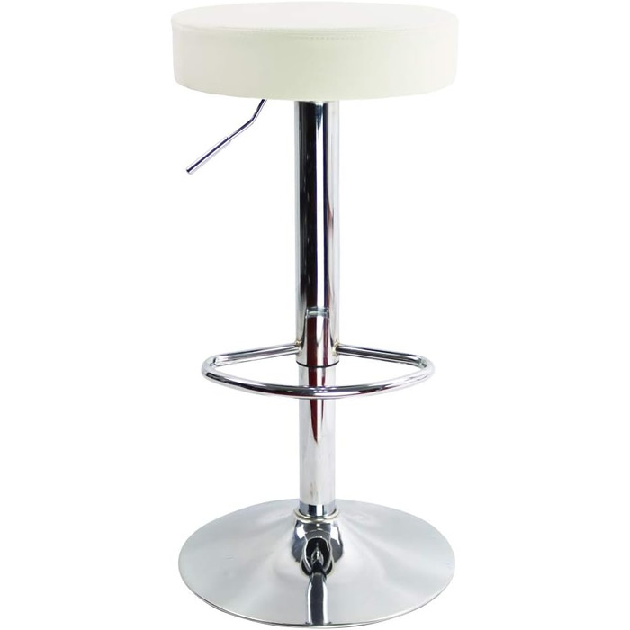 KKTONER Adjustable Height Swivel Bar Stool - SPA, Office & Beauty - PU Leather (White)