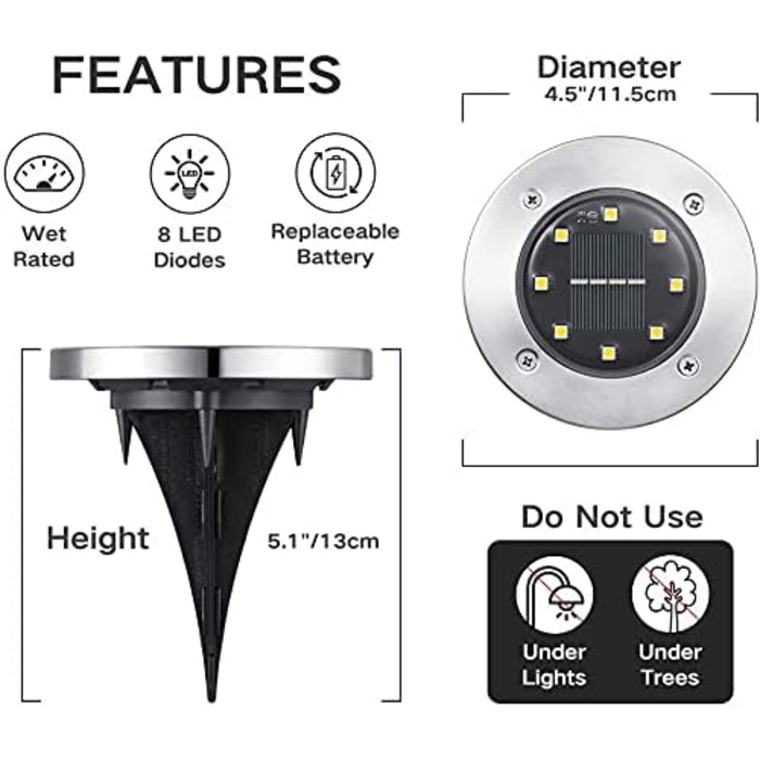 Joomer Solar Ground Lights - Set of 12