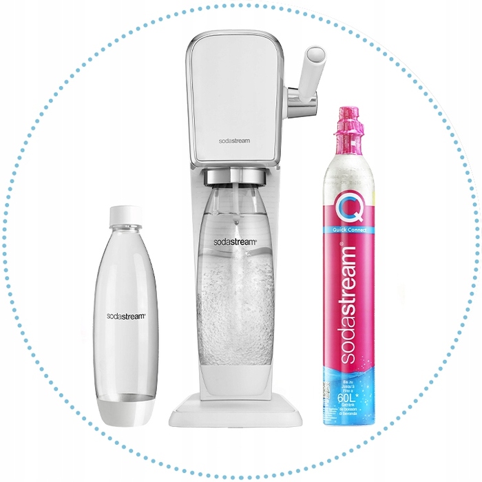 Сифон для води SodaStream Art, білий + пляшка Fuse 1л + балон з газом