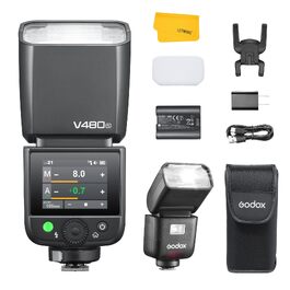 Спалах Godox V480-S для Sony: TTL, 2.4G Wireless, HSS 1/8000, GN50, з сенсорним екраном та Li-ion акумулятором