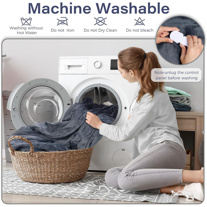 Електрична грілка-ковдра Elytsemoh з автовимкненням, 10 рівнів підігріву, 160x130 см, темно-сіра