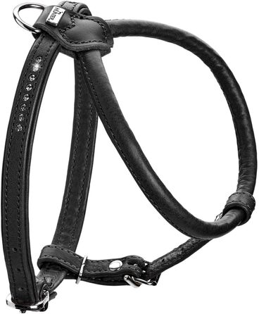 Нашийник для собак HUNTER Round & Soft Canadian UP, чорний, м'яка шкіра, безшовний, для догляду за шерстю, екологічний, Made in Germany, розмір XXS-XS