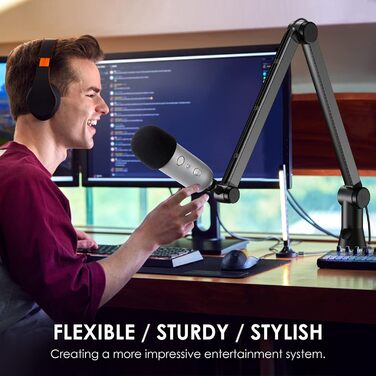 Кріплення для мікрофона Blue Yeti з поп-фільтром - кріплення Blue Yeti X, приховане кабельне підключення, стійка-кріплення Blue Yeti, поп-фільтр для ASMR, студії, подкастів, стрімінгу - YOUSHARES, преміум-версія