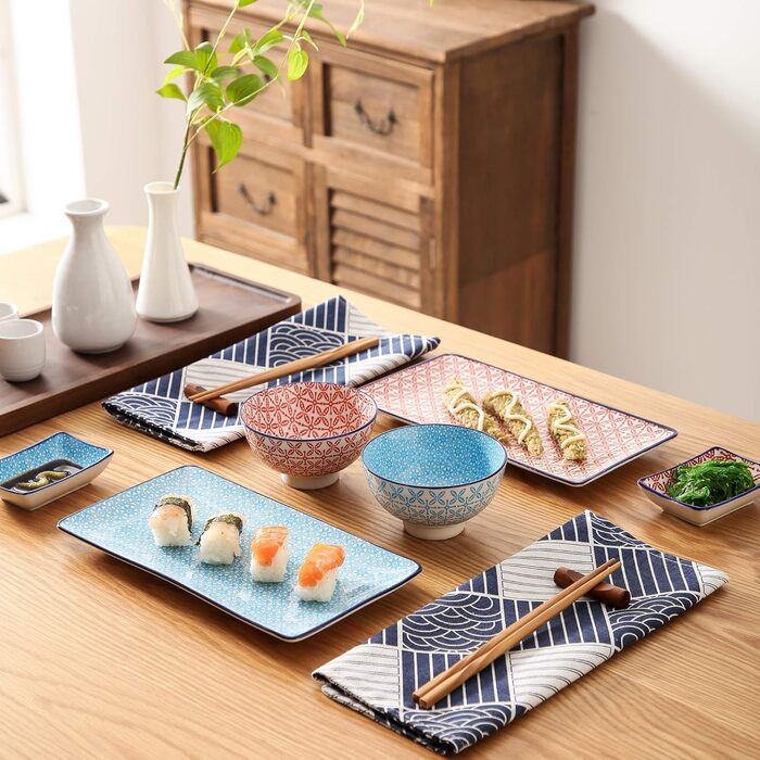 Набір посуду Vancasso HARUKA Sushi Set (8 предметів) для суші, порцеляна, японський стиль, для 2 осіб