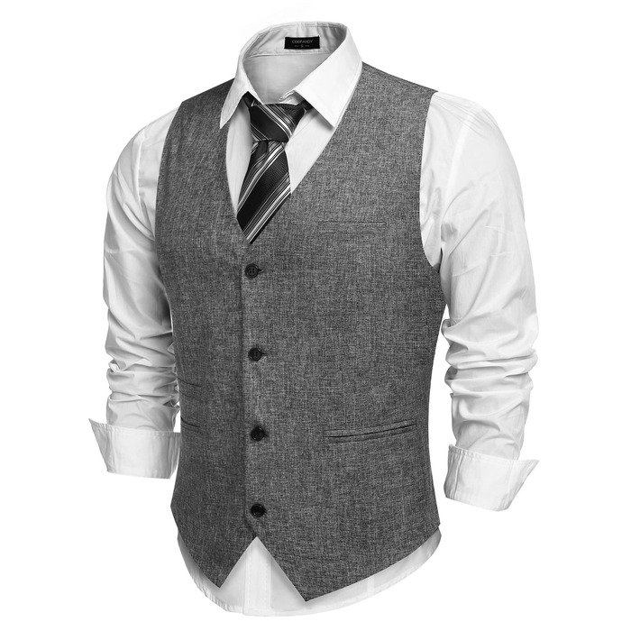Жилет чоловічий COOFANDY сірий, формальний, для вечірок, діловий, на весілля, трахтенвесте