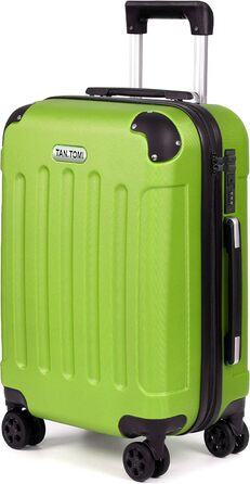 Чемодан ручної поклажі TANTOI: жорсткий корпус, телескопічна ручка, кодовий замок, зелений (M)