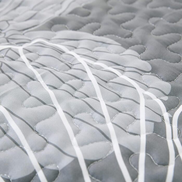 Покривало Tagesdecke WONGS BEDDING 220x240 см, зелене, квітковий дизайн, мікрофібра, комплект з 2 наволочками 48x75 см