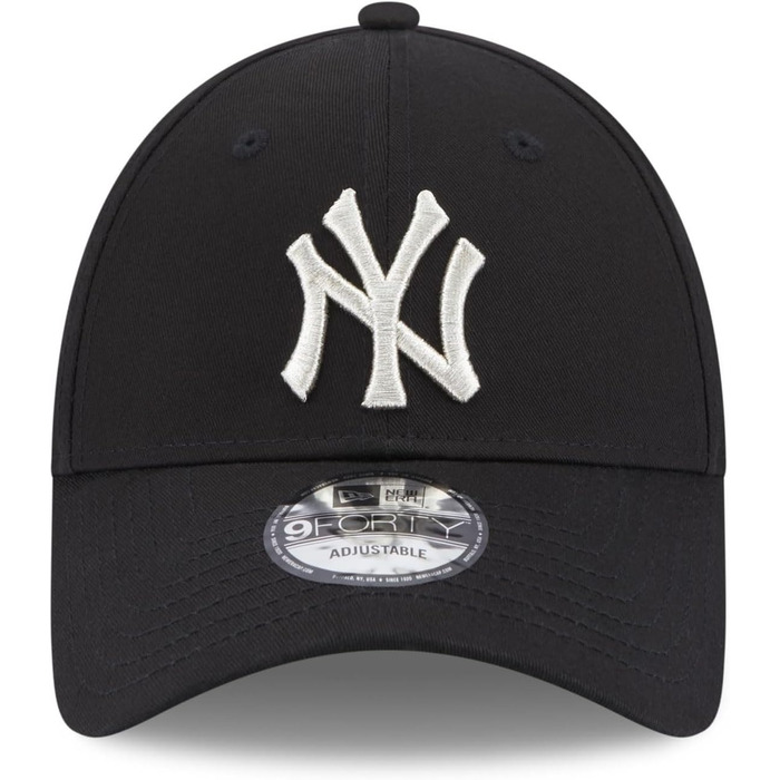 Кепка New Era New York Yankees MLB з металевим логотипом, чорна, регульована, жіноча, 9Forty