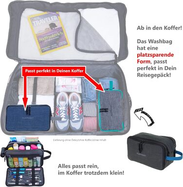 Туалетна сумка-органайзер для подорожей Elephant: велика, для жінок та чоловіків, червона, бордово-коричнева