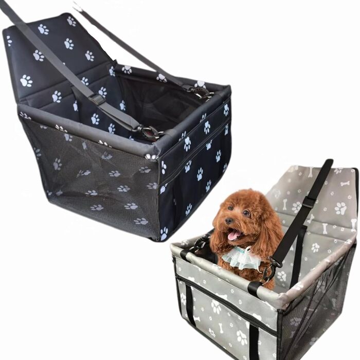 Автомобільний лежак для собак, переноска для тварин у машину, аксесуари для собак - 40x33x25 см (Сірий)