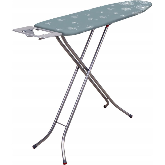 Складане прасувальне щитове полотно Basic, 114x34 см з металевою сіткою, з підкладкою з 5 мм піною та полицею для праски, з антиковзними ніжками