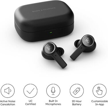 Bang & Olufsen Beocom EX UC: Бездротові Bluetooth навушники з активним шумозаглушенням (чорний антрацит) + донгл та зарядний кейс