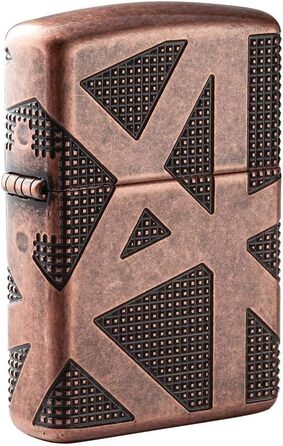 Zippo Armor Lighter, Antique Copper, Geometric Design, 360, One Size