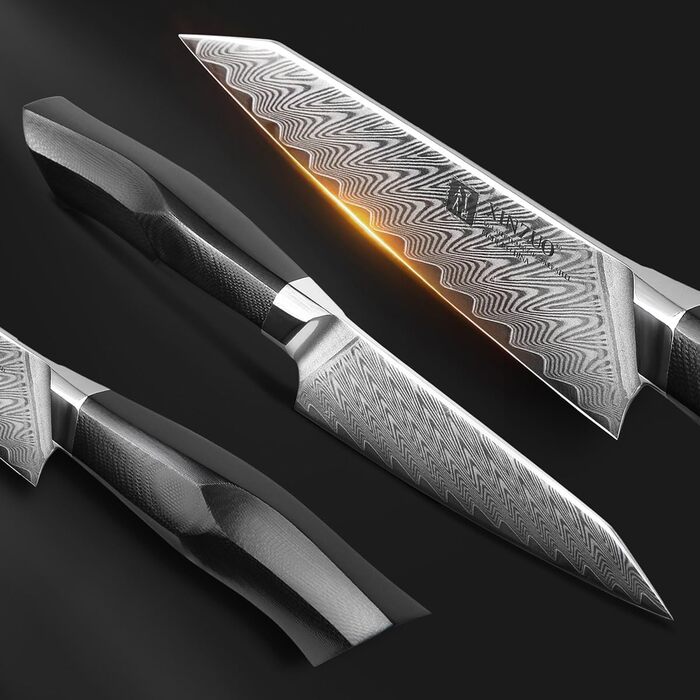 Ніж кухарський XINZUO Damaststahl Kiritsuke 21.5 см, професійний, з ручкою G10 та магнітною піхвою, серія Feng