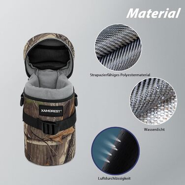 Чохол для об'єктива камери, XL (10.5 x 18.5 см), нейлон, оливковий