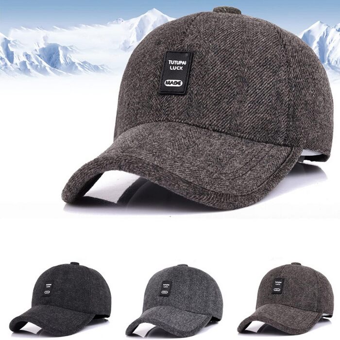 Кепка CLAPE з відворотом на вухах, повна кепка для чоловіків, спортивна шапка в стилі Old School, Dad Hat, в'язана шапка для зими/осені/весни, універсальний розмір (GSDT5-Coffee)