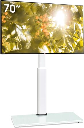 AOKCOS Adjustable TV Stand Base - Height 1350mm, Tilting & Swivel, for 32-70 inch TVs, Universal VESA 400x400, 40kg Capacity (White)