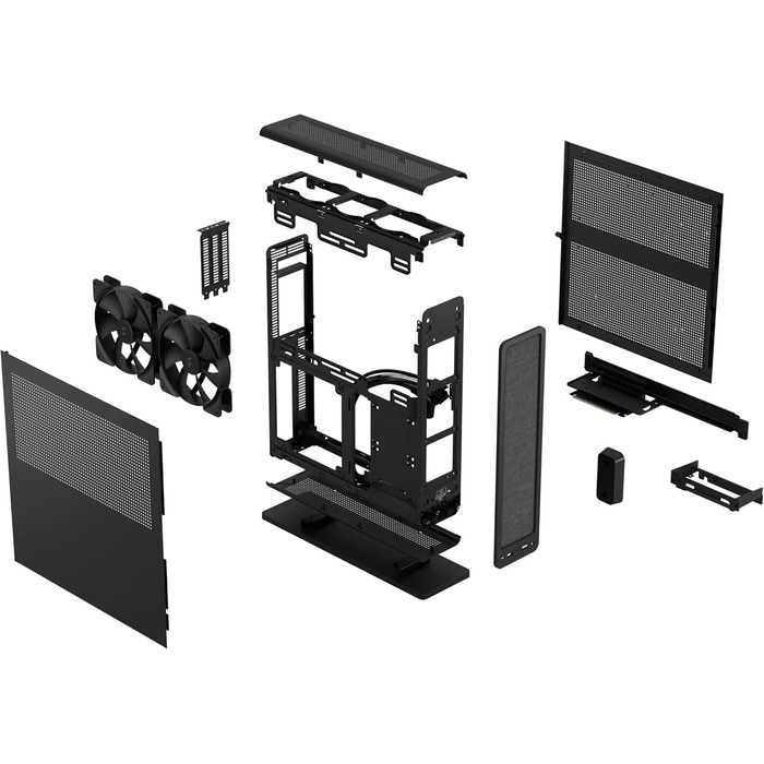 Корпус Fractal Design Ridge Black Mini-ITX для ігрового ПК з PCIe 4.0, 2 вентилятори 140мм PWM, USB Type-C