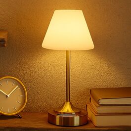 Світлодіодний акумуляторний настільний світильник OUTON (2 шт), USB-C, 3 режими світла, сенсорне керування, водонепроникний IP54, до 53 годин, для ванної, кухні, вулиці (Золотий)