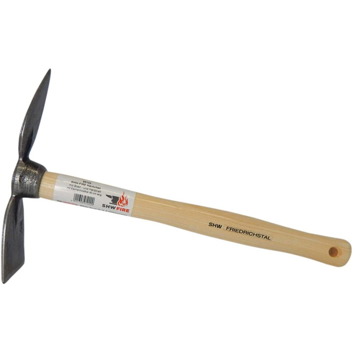 Hand hoe, sturdy forged hoe for the garden, wide and heart-shaped blade, 40cm short ergonomic handle from SHW-FIRE