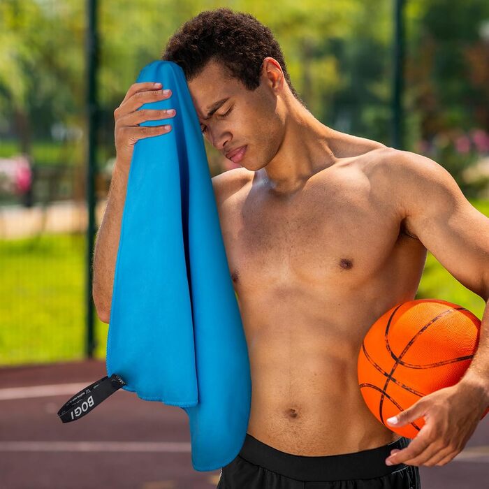 Рушник з мікрофібри BOGI, швидковисихаючий, м'який, легкий, для фітнесу, супер вбираючий, ультракомпактний, Navy Blue, 50x100 см