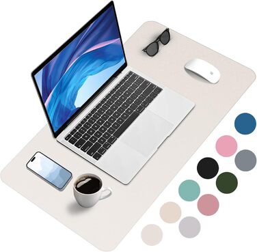 Підкладка для столу Zanfqvo 80x40 см - XXL килимок для миші з PU-шкіри, вологостійкий та неслизький, багатофункціональний, для офісу/дому/ноутбука (Бежевий)