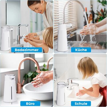 Електричний дозатор мила 400 мл з сенсором, автоматичний, настінний, 2 режими, USB, IPX6, білий