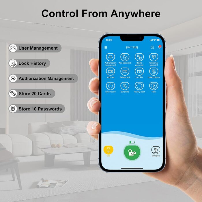 Електронний циліндр WELOCK PBL41 для дверей з Bluetooth, кодовий замок IP65, для дверей 50-100 мм