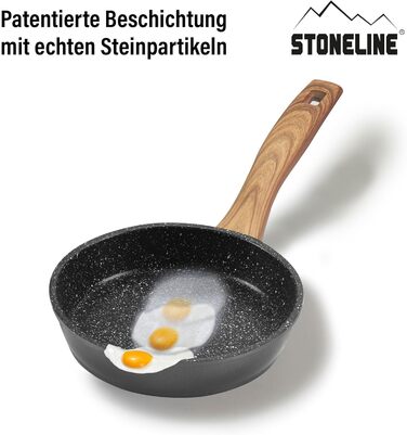 STONELINE сковорода Back to Nature 28 см, Made in Germany, антипригарне покриття з натуральним каменем, для всіх типів плит (вкл. індукція), смаження без жиру