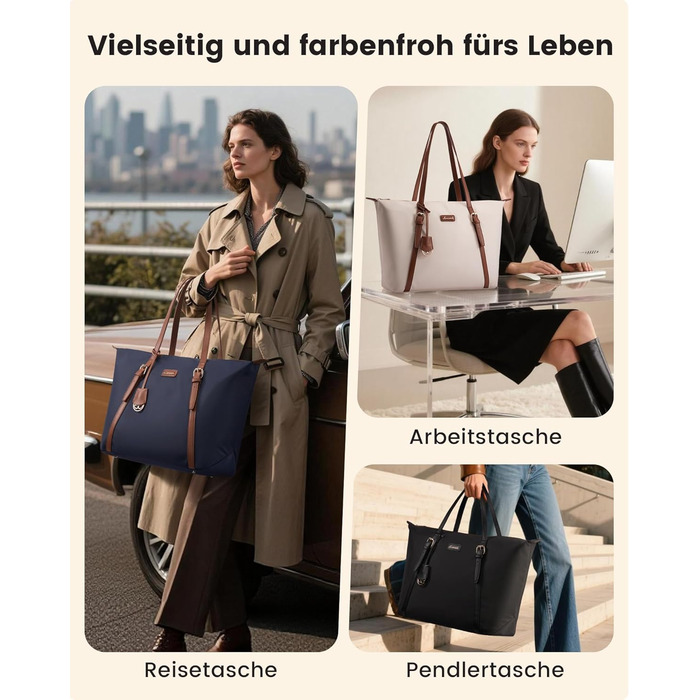 Сумка для ноутбука LOVEVOOK жіноча велика шопер для роботи, університету, школи (15.6 дюймів, синя)