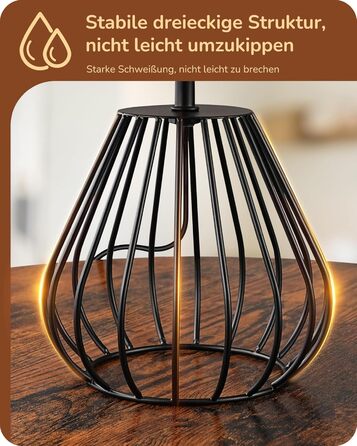 EDISHINE Настільна лампа, сучасний індустріальний дизайн, цоколь E14, вінтажна, для спальні/вітальні, бежево-чорна (тканинний кабель + чорний)