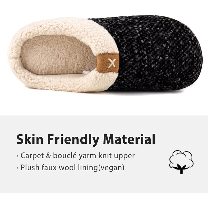 Чоловічі тапочки ULTRAIDEAS з плюшем, теплі зимові тапочки з ворсистим підкладкою, зручні тапочки з піною Memory Foam, антиковзка гумова підошва, для дому та вулиці, розмір 42/43 EU, темно-сірий