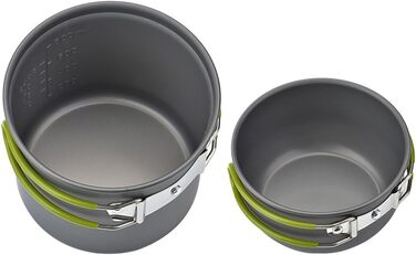 Набір посуду для кемпінгу та пікніків: каструля та сковорода з нержавіючої сталі