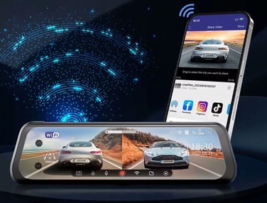 Автомобільний відеореєстратор-дзеркало 4K WiFi з новою камерою заднього виду