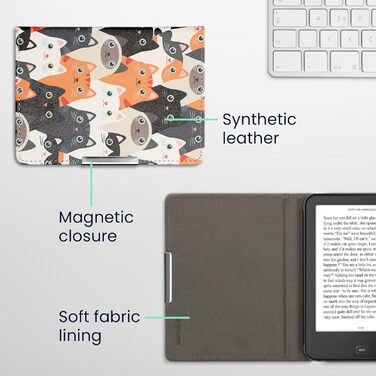 Чохол-книжка kwmobile для Tolino Vision 1/2/3/4 HD - Чохол для eReader з малюнком 