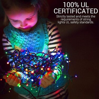 Кольорова гірлянда для декорування на 100 метрів, 1000 LED, вологостійка IP44, 8 режимів, для дому, саду, вечірки, ялинки, балкону, тераси