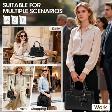 Сумка жіноча RAINSMORE середнього розміру зі штучної шкіри, чорна. Сумка-тоут, сумка на плече, ручна сумка