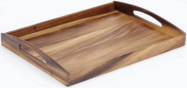 Zassenhaus Serving Tray Wood | 53×41×7cm | Tea Tray & Breakfast Board Wood | 2-Piece Set | Made from Sustainable Acacia | Snack Board | Easy to Clean | Robust | 28 x 20 cm