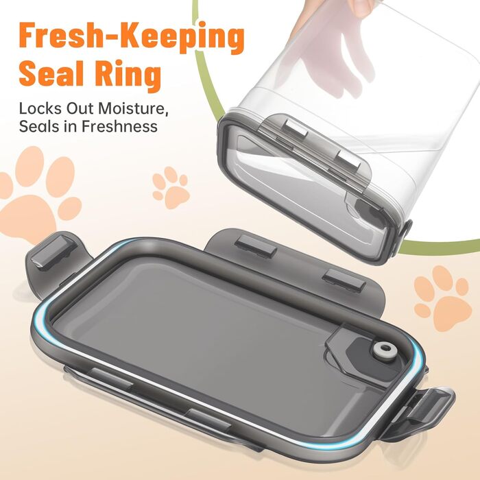 Набір контейнерів для корму для собак ZooZoo (3 шт.) з герметичними кришками, BPA-free, для сухого корму, великі, середні, малі, з лопатками, етикетками, пінцетом та маркером