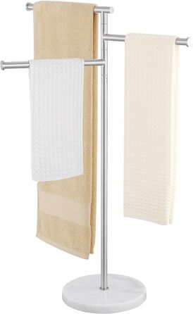 Підставка для рушників KES Gold, настільна, з нержавіючої сталі 18/8, з мармуровою основою, BTH219-BZ, щітканий золотий, 3-х рівнева