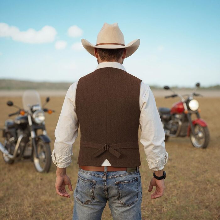 Жилет чоловічий SOLOVEDRESS вовняний, формальний, Regular Fit, для весілля, для наречених та гостей, коричневий